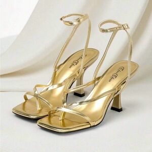 Gold Strappy Heels
